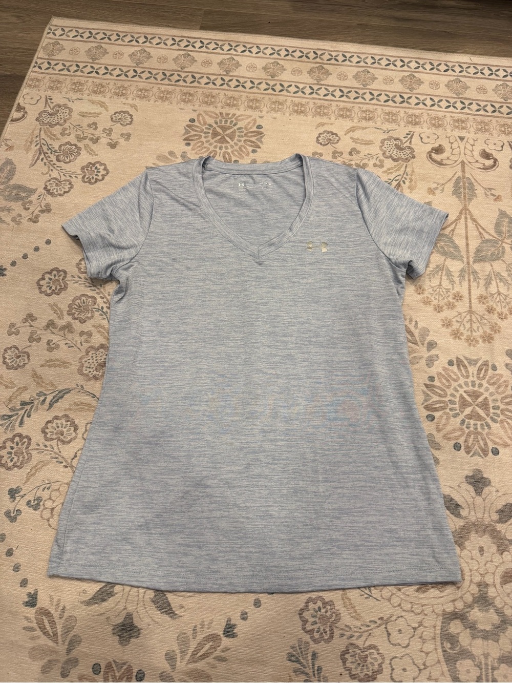 Under Armour Heathered Light Blue V-Neck Performance Tee